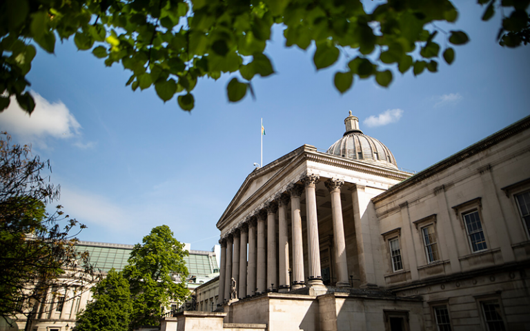 The UCL Portico building on a sunny day