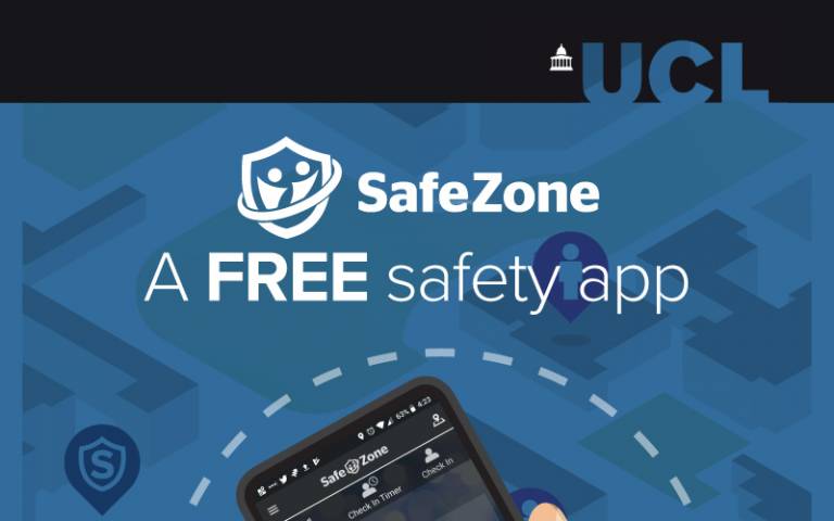 Safezone logo - a free app to make it easier to contact UCL Security