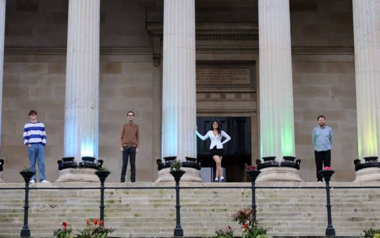 UCL's university challenge finalists at the Portico.