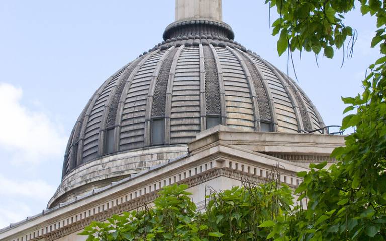 A photo of the roof of the UCL Portico