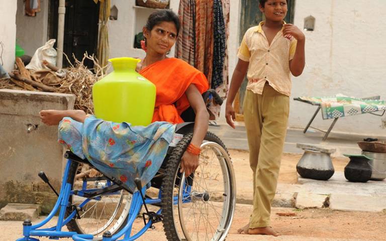 woman using a wheelchair in Delhi