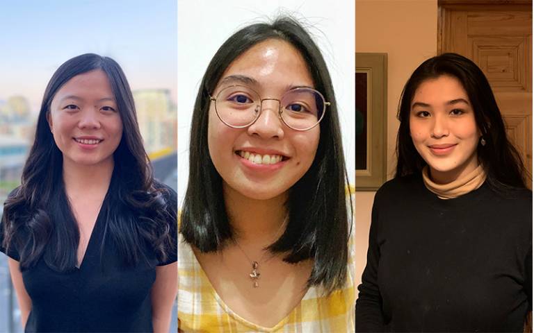 Glenda Xu, Lia Bote and Yvette Homerlein, UCL student winners of the 2020 Schmidt Futures competition