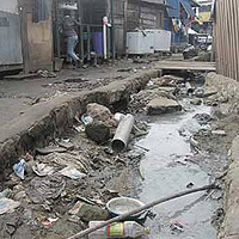 Some of the sewerage conditions in the city slums of Ghana