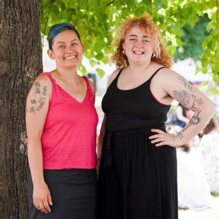 Johanna Novales (they/them) and Jayne Flowers (they/them), co-chairs of UCL's Trans Network