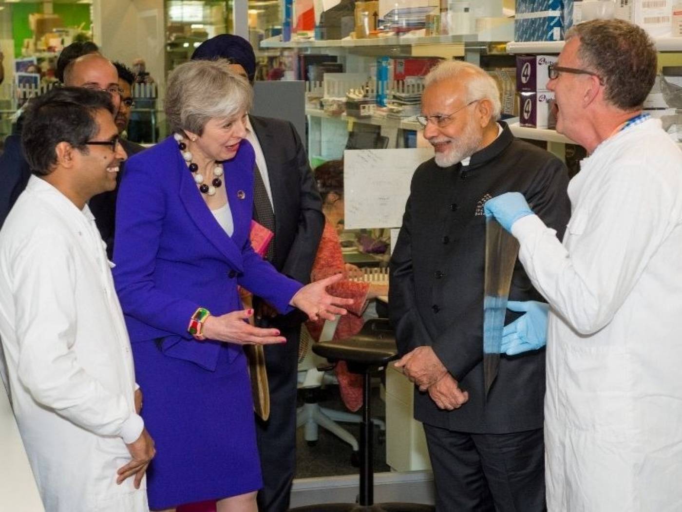 Prime Ministers Theresa May and Nahendra Modi visit the Crick