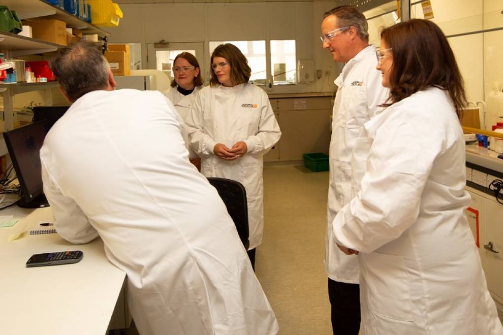 David Cameron in a lab