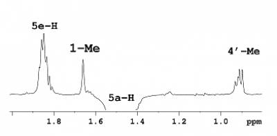 An example of one-dimensional NOESY spectrum for stereochemical applications