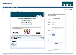 Screenshot of the UCL OER repository