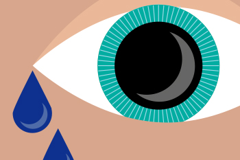 illustration of an eye with tears