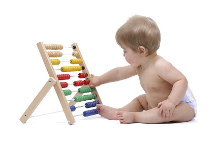 baby with abacus