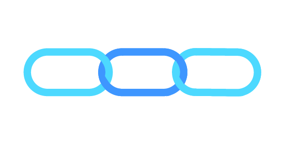 image of a blue linked chain 