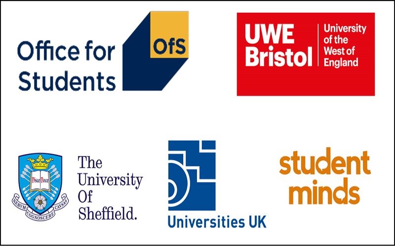 OfS, Student Minds, UUK, UWE, University of Sheffield logos
