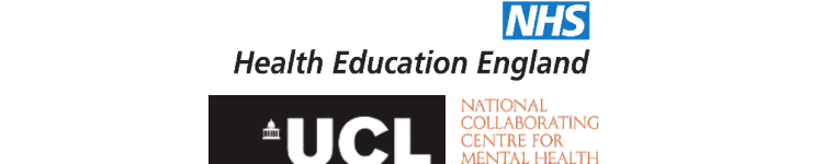 National Heath England Logo on top, UCL logo bottom left, NCCMH Logo bottom right