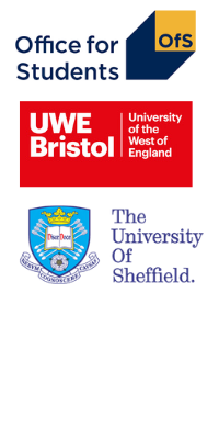 Office for Students, UWE and Sheffield logos