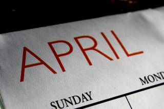 Image of a calendar showing the month of April