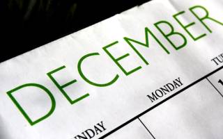 Image of a calendar showing the month of December