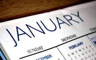 Image of a calendar showing the month of January