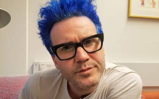 Jeremy Skipper with blue hair