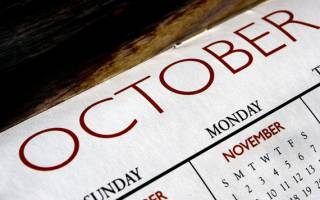 Image of a calendar showing the month of October