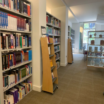 photo of library shelves
