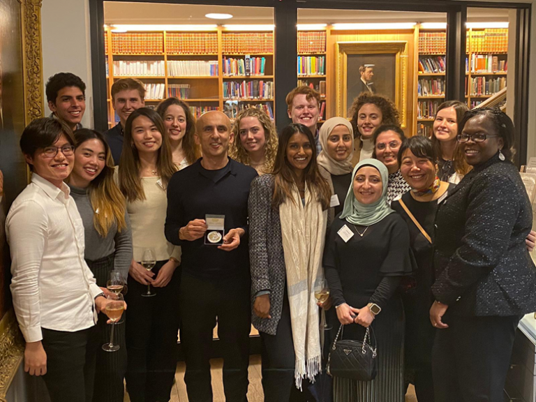 Professor Abdul Basit with his research group after being awarded the Harrison Memorial Award.