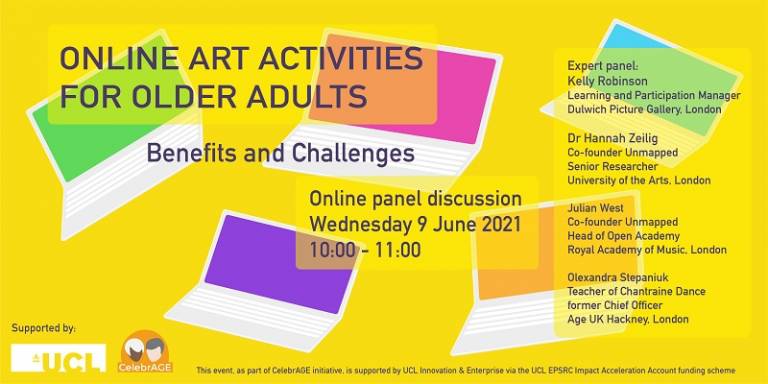 CelebrAGE event: Online panel discussion on the benefits and challenges of online art activities for older adults