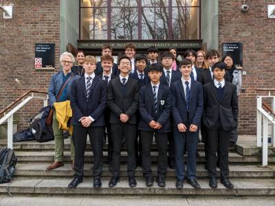 The students from Whitgift school accompanied by their teachers.