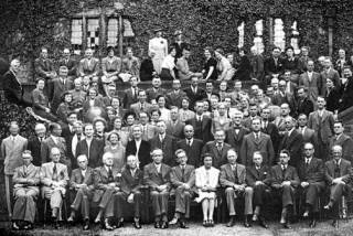 Physics Department, Bangor, World War II, Dudely Orson Wood (seated fourth from the right, front row)