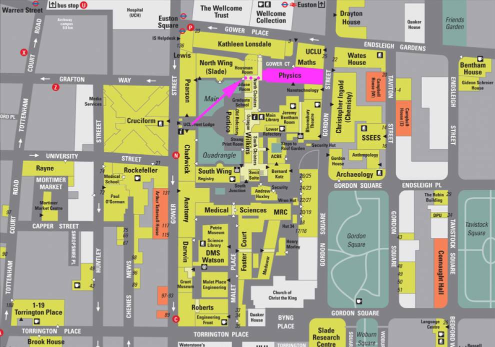 Map, Physics Department, UCL