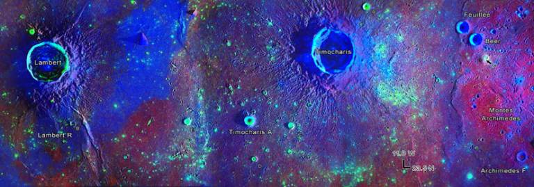 False colour image of the southern Imbrium Basin on the Moon. Credit: Roberto Bugiolacchi