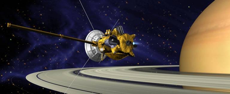 Artist’s impression of Cassini in orbit at Saturn
