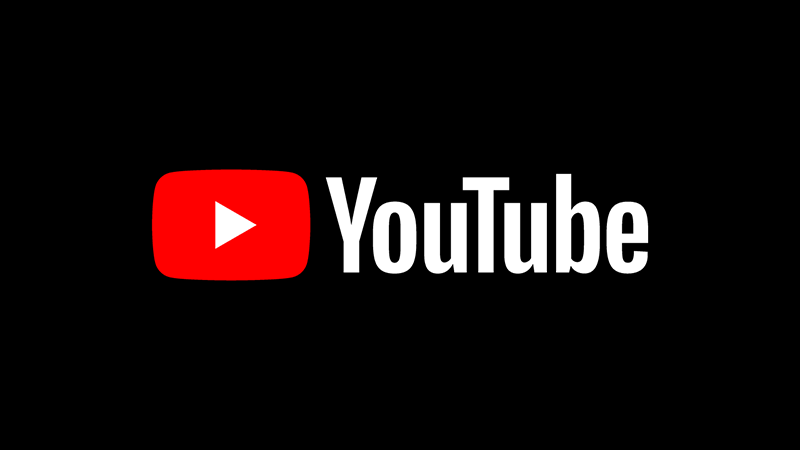 YouTube logo on black background