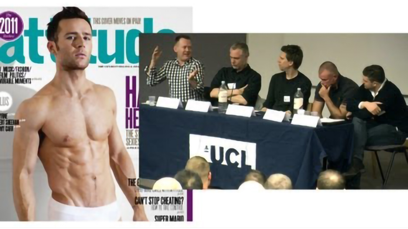BEEFCAKE event - gay body builder and UCL panelists 