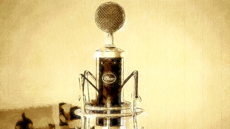 Vintage Microphone Sepia Painting - Podcasts