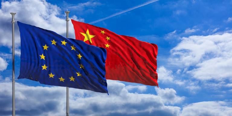 China and EU flags beside one another