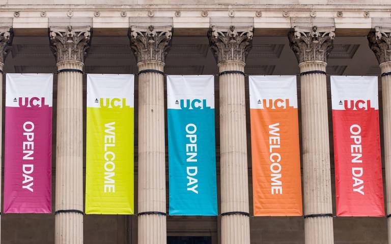 open day banners in portico