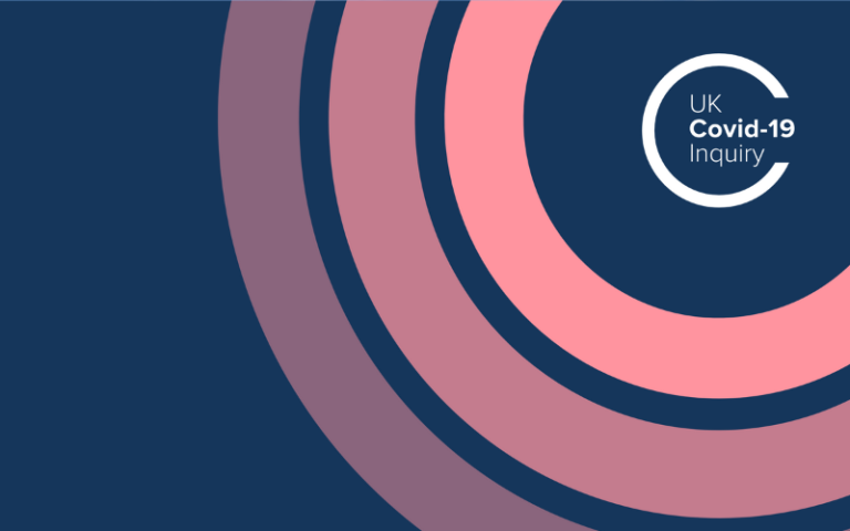 Concentric pink circles on a blue background - inquiry logo