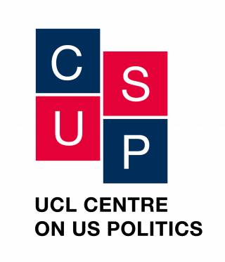 CUSP navy blue and red logo, displaying the text ‘CUSP: UCL Centre on US Politics’