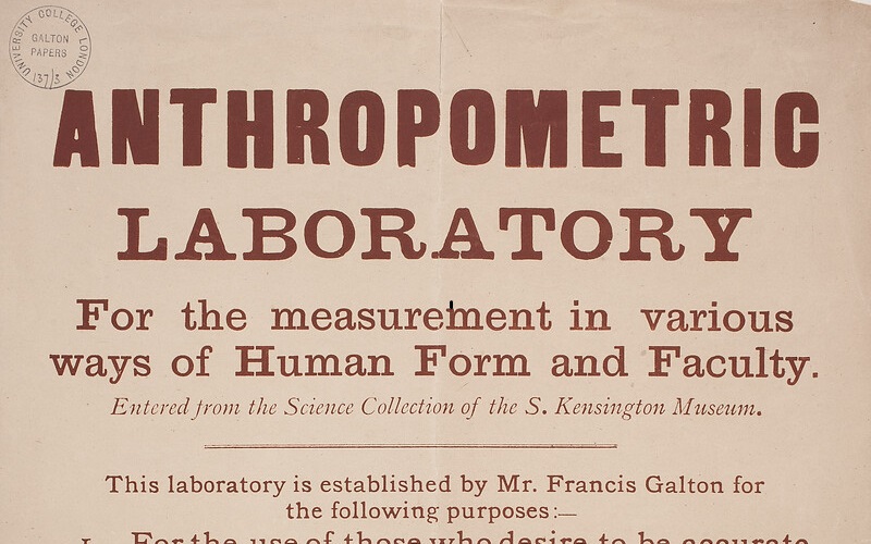 Anthropometric Laboratory Leaflet from the Galton Collection