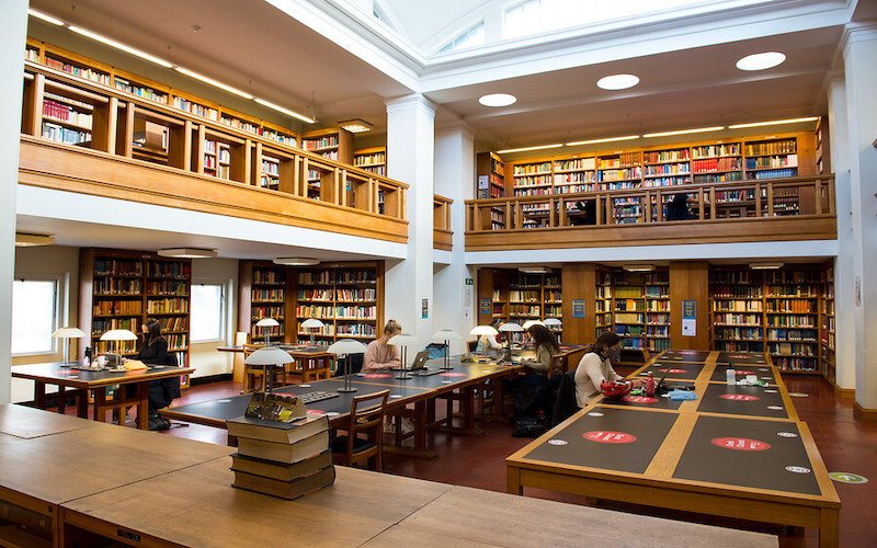 Students in a UCL library