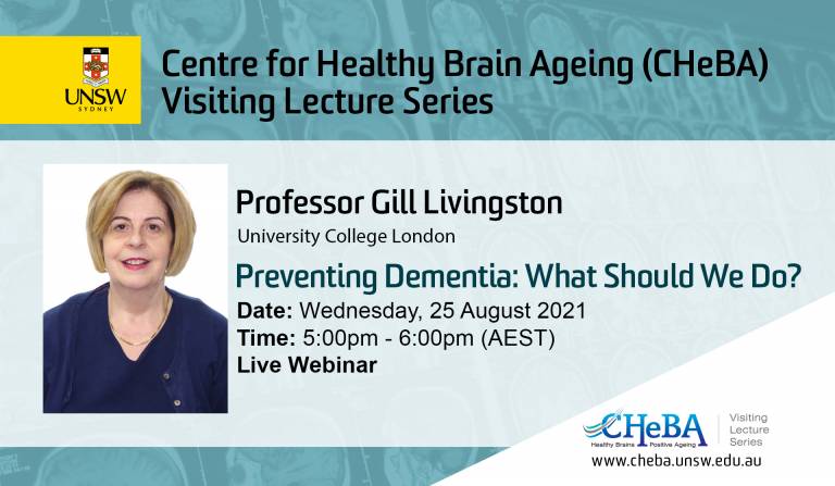 Gill Livingston webinar talk on dementia
