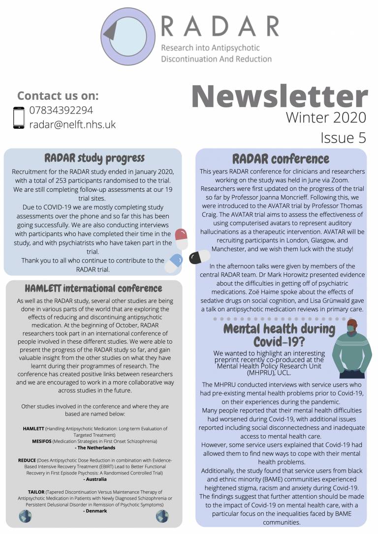 A pdf copy of our winter newsletter at RADAR