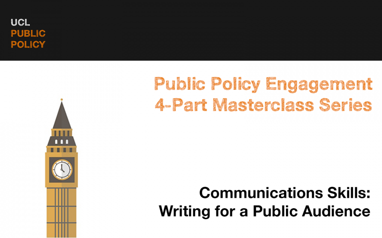 Image of UCL Public Policy Session: Writing for a Public Audience