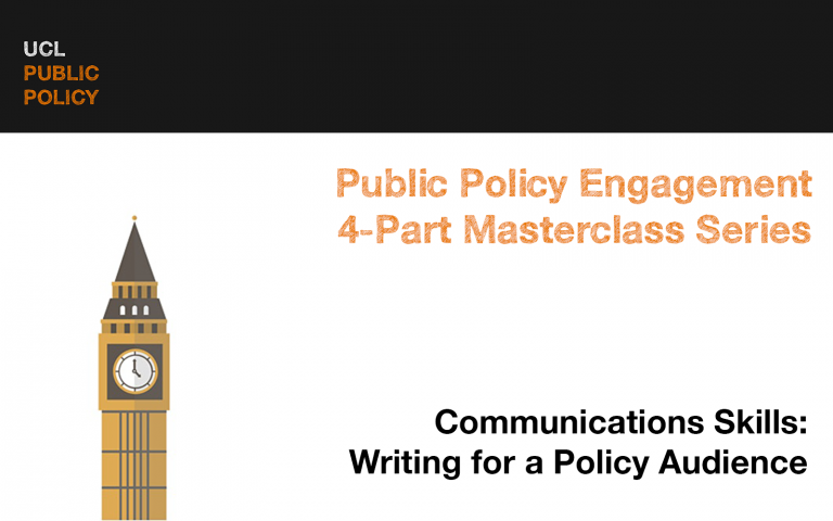Image of UCL Public Policy Session: Writing for a Policy Audience