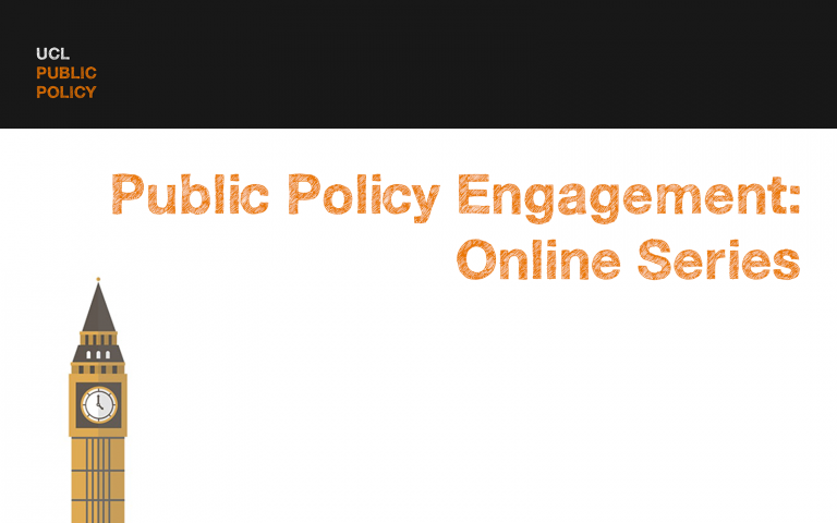 an image with 'Public Policy Engagement:Online Series' and a graphic of Big Ben.