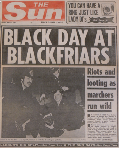 The Sun front page, March 3rd 1981