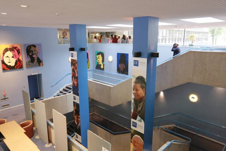 inside the IOE building, stairs leading from 4th floor to the conference hall  