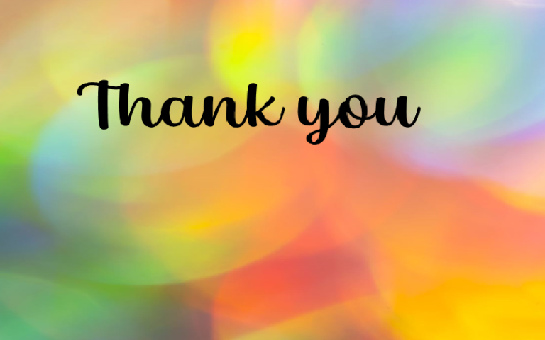 thank you letters on bright colourful background