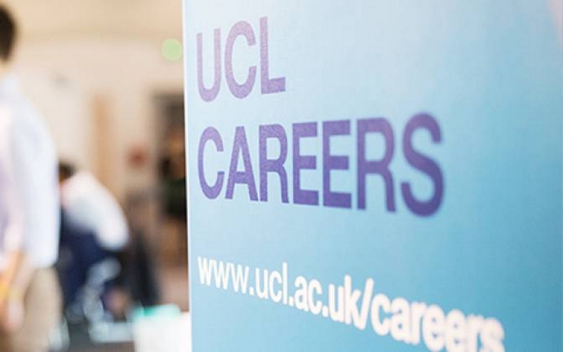 Close up of UCL Careers pull-up banner
