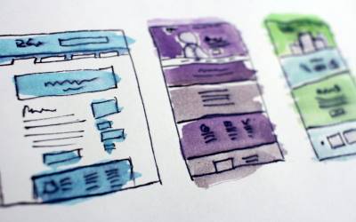 Sketches of webpage layouts